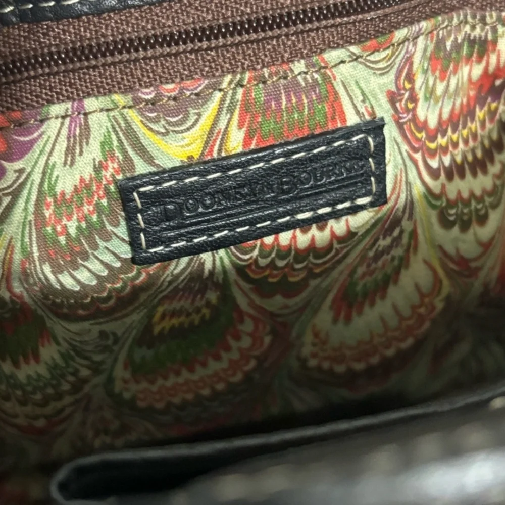 Dooney & Bourke Black Pebbled Leather Shouder Bag with Blue Duck Hangtag - Picture 8 of 11